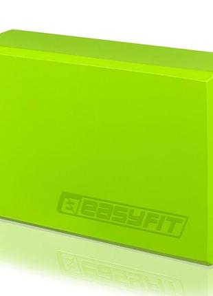 Блок для йоги easyfit ef-1818-gn, салатовий, eva піна, 23×15×7,6 см, 100 г (1 шт.)