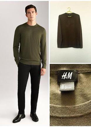 Мужской тонкий свитер джемпер hm regular fit fine-knit jumper, p. l