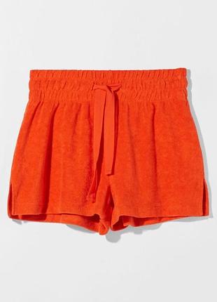 Махрові шорти bershka цегляно-червоного кольору | s (підійдуть також на xs)