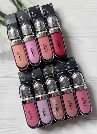 Блиски для губ кіко мілано! блиск kiko milano, 3d hydra lipgloss kiko