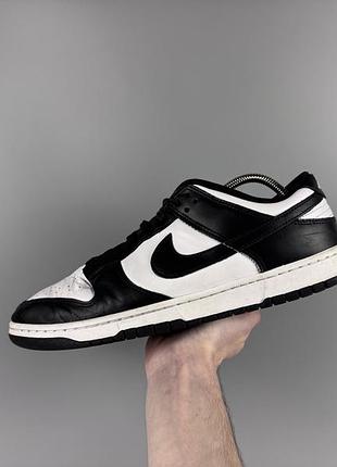 Розмір 47.5 30 см чоловічі шкіряні кросівки nike dunk low retro panda