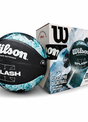 Баскетбольний м'яч у подарунковій коробці + насос wilson splash pro bskt, розмір 7 wz2014501xp (оригінал)