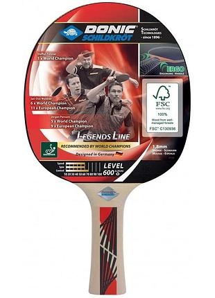 Ракетка для настільного тенісу donic-schildkrot legends 600 fsc 724416 (оригінал)