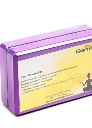 Блок для йоги gemini 300грам gb002-300 фіолетовий
