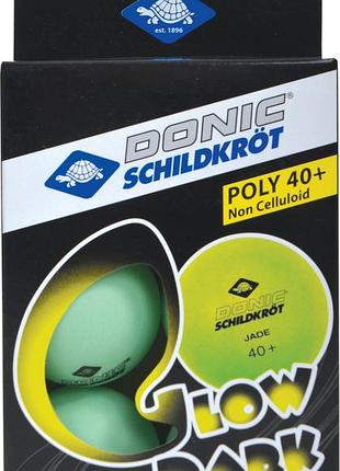 Кулі для настільного тенісу donic glow in the dark 40+ (оригінал) 6 шт.