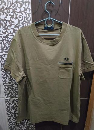 Мужская футболка хаки fred perry khaki pocket tee t-shirt xl