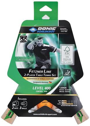 Набір ракетки для настільного тенісу donic fetzner 400 fsc 2-player set (оригінал) 788468