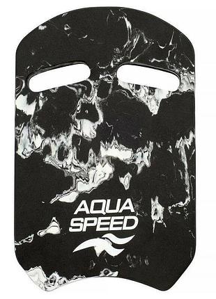 Дошка для плавання aqua speed swirl pullbuoy 61247 чорно-біла 43×28×3,6 см (оригінал) 162-05