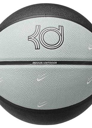 М'яч баскетбольний nike all court 8p k durant deflated wolf grey/black/black/photon dust розмір 7 (оригінал) n.100.7111.084.07