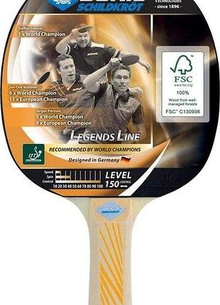 Ракетка для настільного тенісу donic-schildkrot legends 150 fsc 705211 (оригінал)