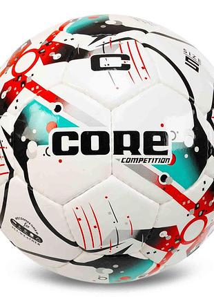 Футбольний м'яч core competition №5 pu fb-7584 зелено-червоний
