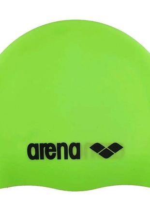 Шапка для плавання arena classic silicone jr зелений дет osfm 91670-065 (оригінал)