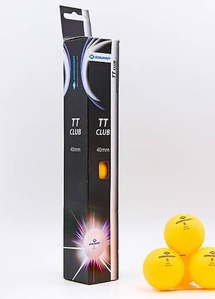 Кульки для настільного тенісу donic 1-t one poly 40+ помаранчевий