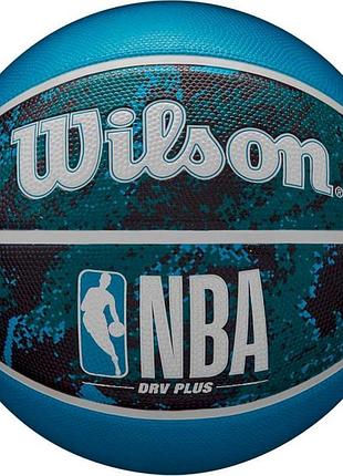 М'яч баскетбольний wilson nba drv plus vibe bskt black/blue size 7 wz3012602xb7 (оригінал)