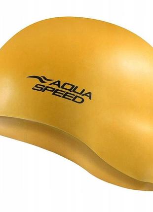 Шапка для плавання aqua speed ​​mono 9116 темно-жовтий уні osfm (оригінал) 111-06