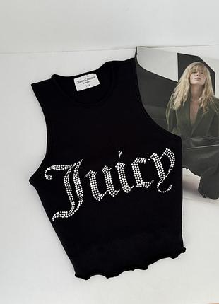 Топ чорний juicy couture з камінцями в стрази джусі