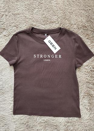 Футболка женская базовая шоколад l/xl 46-48р