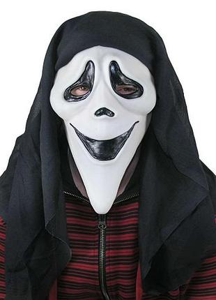 Маска гумова на halloween крик усміхається 30 см 1kmr-0517