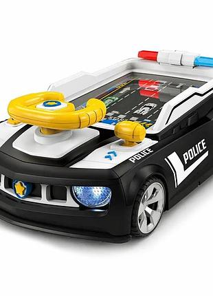 Игровой симулятор вождения adventure racing car полиция, детский автотренажер со светом, мелодиями, сиреной, присосками