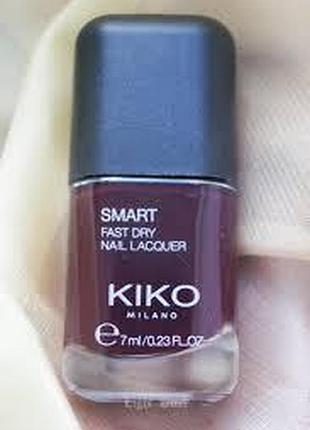 Быстросохнущий глянцевый лак для ногтей kiko milano smart fast dry nail lacquer - 41 dark chocolate (темный шоколад), 7 мл