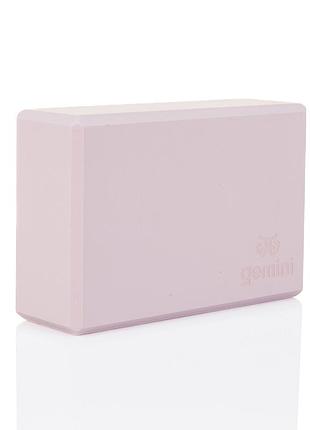 Блок для йоги gemini pro, eva пена, 23×15×7,5 см, 180 г. 1 шт. розовый (gbk-1005)