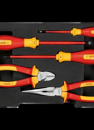 Набор инструментов bosch professional vde 1.600.a02.ng2 отвертки, бокорезы, плоскогубцы 16 и 20 см 2