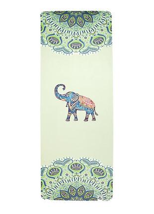 Коврик для йоги и фитнеса gemini замша/каучук, 183×68×0,4 см, для тренировок и спорта, elephant, psy-0890g