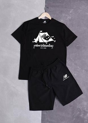 Футболка (чорний) шорти нейлон new balance-est 1906