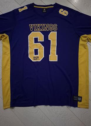 Vikings спортивна футбольна футболка батал 2xl чоловіча базова футболка nike