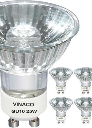 Лампа vinaco gu10 c 120v 25w , 6 шт., висока потужність 220lm, галогенна gu10 25 вт, без мерехтіння, довговічна, mr16 gu 10,
