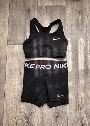 Nike велосипедки топ черный комплект хс