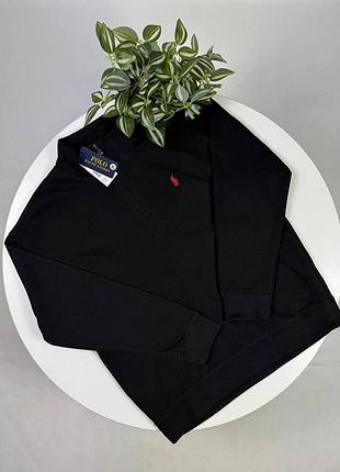 Зип 1/3 polo ralph lauren, зіпка polo ralph lauren 1/3, чорний зп polo ralph lauren, зип-худі polo ralph lauren, кофта на блискавк