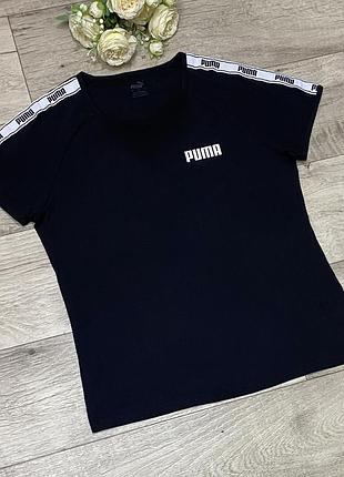 Черно-белая базовая прямая футболка puma, р.m-l
