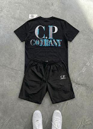 Футболка (чорний)+шорти нейлон c.p. company multicolor