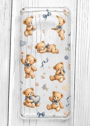 Чохол з потовщеними кутами на xiaomi redmi note 14 pro 4g плюшеві ведмежата (принт 430)