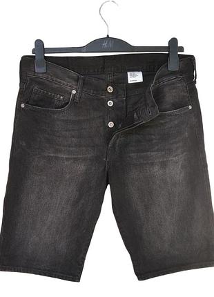 Мужские черные джинсовые шорты h&m&denim, размер наш 48-50