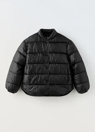 Zara чорна стьобана демісезонна куртка для дівчинки 8-9 років