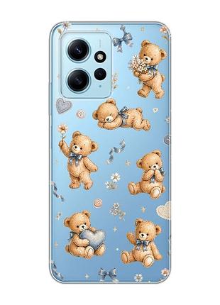 Прозорий чохол на xiaomi redmi note 12 4g плюшеві ведмежата (принт 430)
