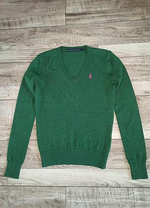Жіночий джемпер з мериносової вовни ralph lauren sport (100% merino wool) — розмір s