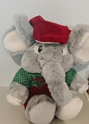 Vintage index eddie the elephant with squeaker in its ear, мягкая игрушка слоник винтаж
