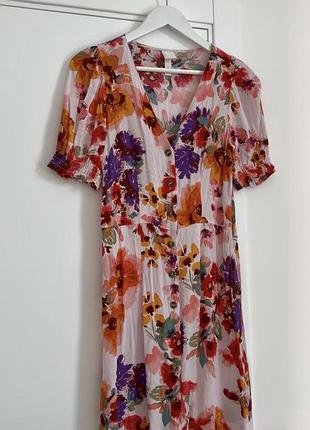 Плаття міні в квіти h&m