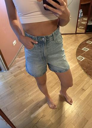 Шорти джинсові zara 36/s середня довжина, висока посадка