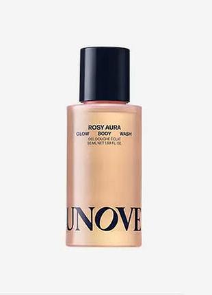 Ароматизований зволожувальний гель для душу unove glow body wash 50 ml — rosy aura (travelformat)