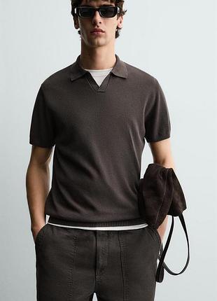 Чоловіча трикотажна сорочка-поло zara 3332/410/916