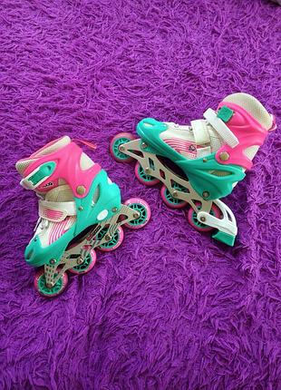 Дитячі розсувні ролики best roller (рожево-бірюзові)