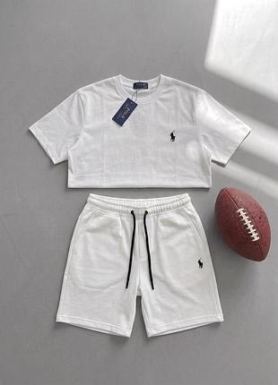 Футболки(білий)+шорти (білий) турція polo ralph lauren standart