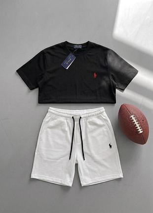 Футболки(білий)+шорти (білий) турція polo ralph lauren standart