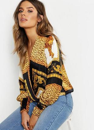 Блузка от boohoo с эффектным леопардовтм принтом