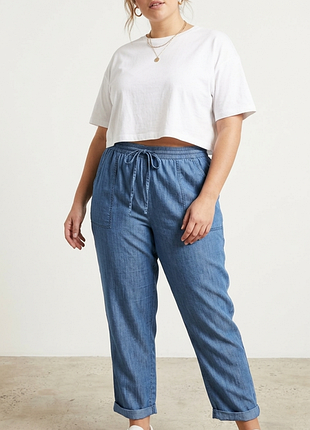 Легкие джинсовые брюки джоггеры bonmarché (xxl/20) / тонкий джинс хлопок