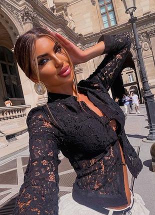 ⭐⭐⭐⭐⭐ 
стильна розкіш мереживна блуза жакет 🎀 a182